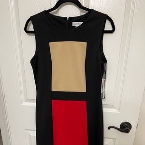 Calvin Klein Black and Red Dress Size 8 NWT